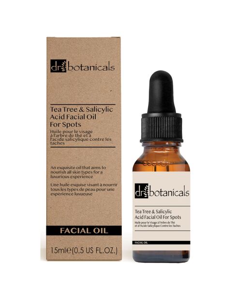 Huile Visage contre les taches à l'arbre à thé & à l'acide salicylique - 15 ml