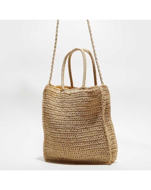 Sac à main en papier Presto beige - 32x32x7 cm