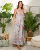 Robe 100% Soie Fabiola bleue