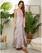 Robe 100% Soie Fabiola bleue