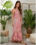 Robe 100% Soie Fabiola fushia