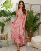 Robe 100% Soie Fabiola fushia