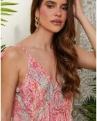 Robe 100% Soie Fabiola fushia