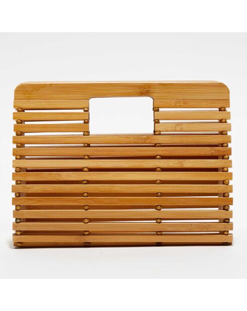 Sac à main en Bambou Camy beige - 12x23x7.5 cm