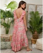 Robe 100% Soie Fabiola fushia