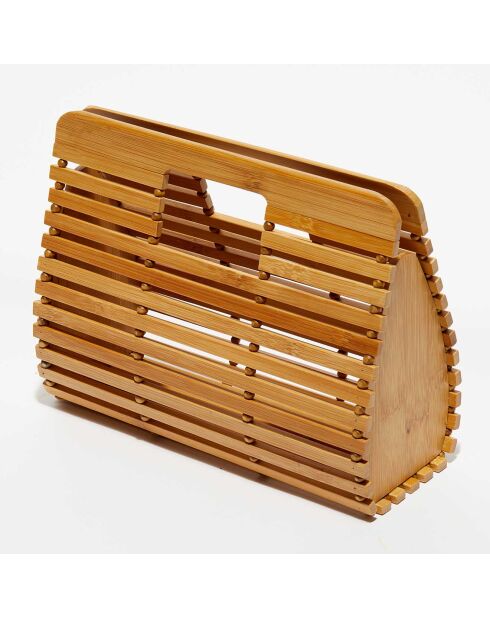 Sac à main en Bambou Camy beige - 12x23x7.5 cm