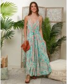 Robe 100% Soie Fabiola verte