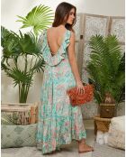 Robe 100% Soie Fabiola verte