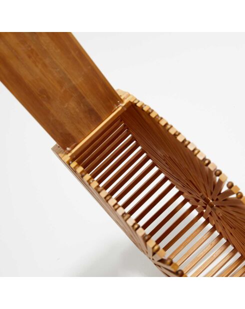 Sac à main en Bambou Souris beige - 27.5x23.5x8 cm