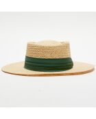 Chapeau en papier Sach beige/vert