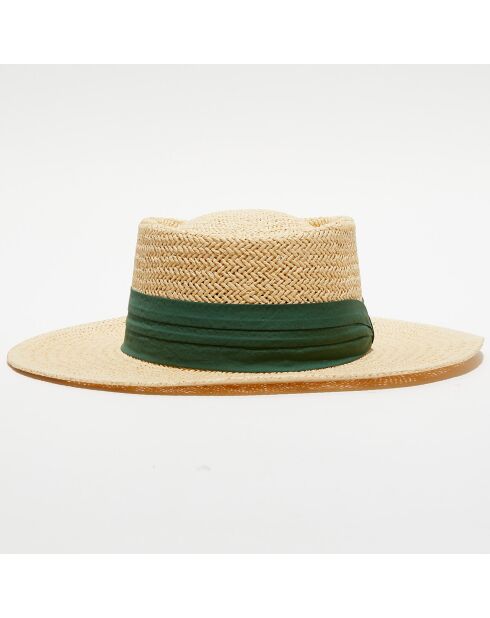 Chapeau en papier Sach beige/vert