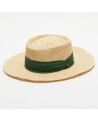 Chapeau en papier Sach beige/vert