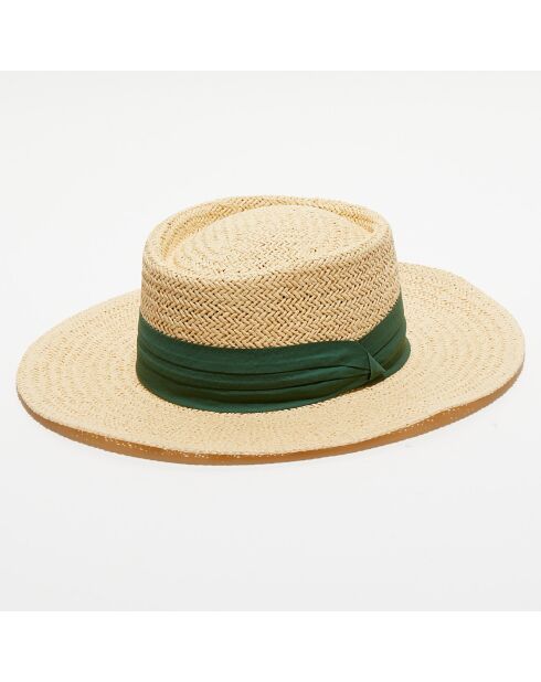 Chapeau en papier Sach beige/vert