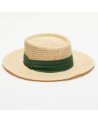 Chapeau en papier Sach beige/vert