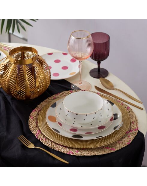 Service de Table en Porcelaine multicolore - 24 pièces