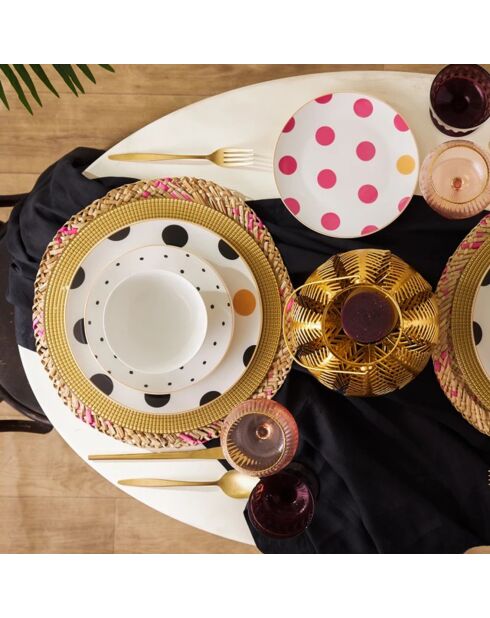 Service de Table en Porcelaine multicolore - 24 pièces