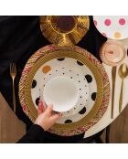 Service de Table en Porcelaine multicolore - 24 pièces