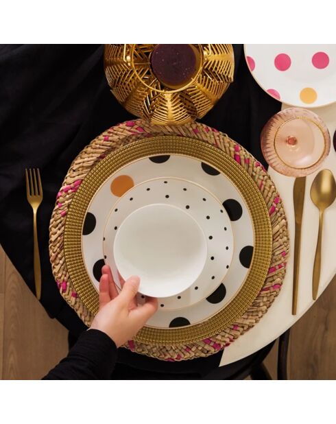 Service de Table en Porcelaine multicolore - 24 pièces