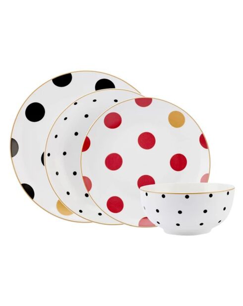 Service de Table en Porcelaine multicolore - 24 pièces