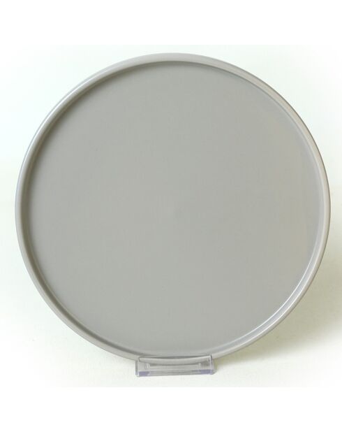 6 Assiettes plates en Céramique grises -  D.27cm