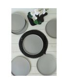 6 Assiettes plates en Céramique grises -  D.27cm