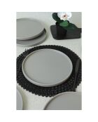 6 Assiettes plates en Céramique grises -  D.27cm