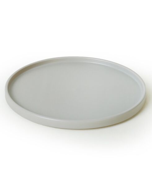 6 Assiettes plates en Céramique grises -  D.27cm