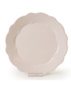 6 Assiettes plates crème -  D.28cm