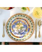 6 Assiettes plates en Céramique multicolores -  D.19cm