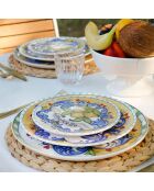 6 Assiettes plates en Céramique multicolores -  D.19cm