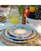 6 Assiettes plates en Céramique multicolores -  D.19cm