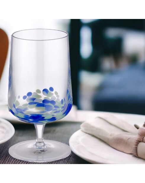 Verre bleu/blanc/vert - 350ml