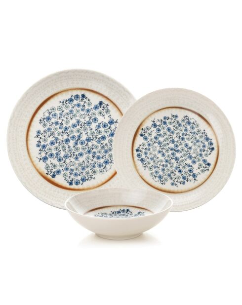 Service de Table en Porcelaine multicolore - 24 pièces