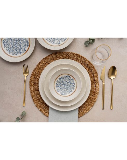 Service de Table en Porcelaine multicolore - 24 pièces