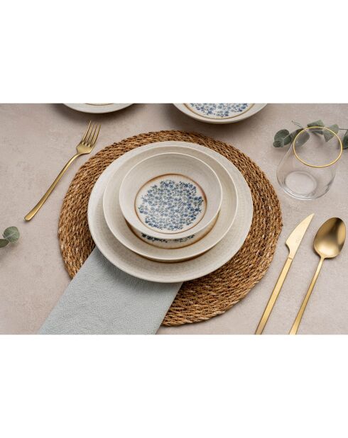 Service de Table en Porcelaine multicolore - 24 pièces