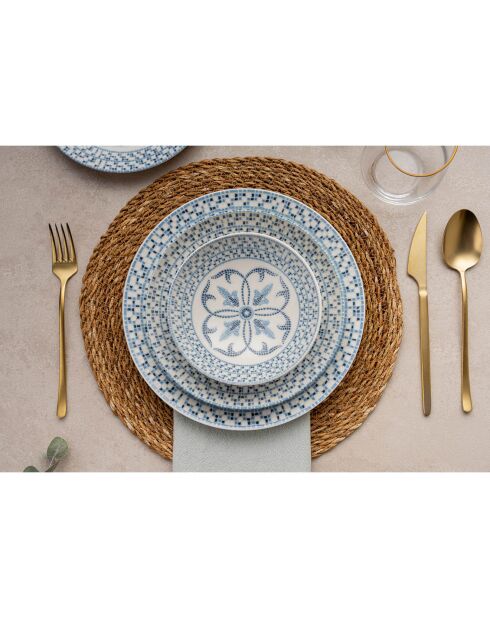 Service de Table en Porcelaine multicolore - 24 pièces