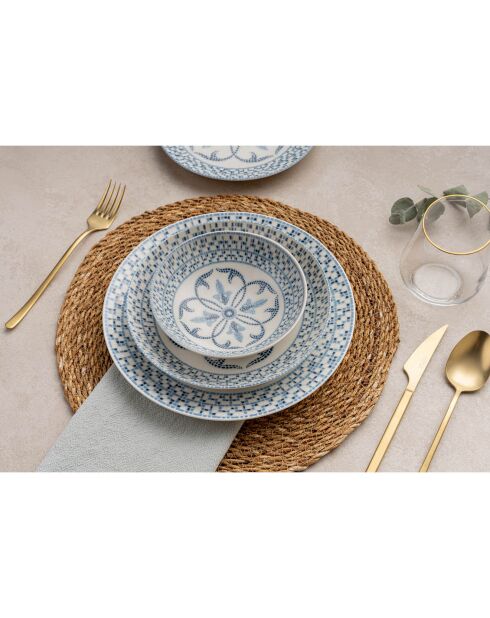 Service de Table en Porcelaine multicolore - 24 pièces