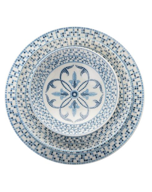 Service de Table en Porcelaine multicolore - 24 pièces