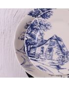 7 Assiettes plates en Porcelaine multicolores