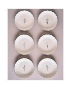6 Assiettes plates en Porcelaine multicolore -  D.20cm