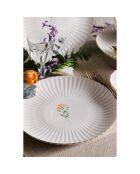 6 Assiettes à dessert en Porcelaine multicolores -  D.21 cm