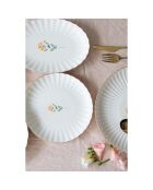 6 Assiettes à dessert en Porcelaine multicolores -  D.21 cm
