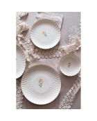 6 Assiettes plates en Porcelaine multicolores -  D.27cm
