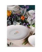 6 Assiettes plates en Porcelaine multicolores -  D.27cm