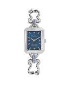 Montre Femme en Acier & Strass argenté/bleu