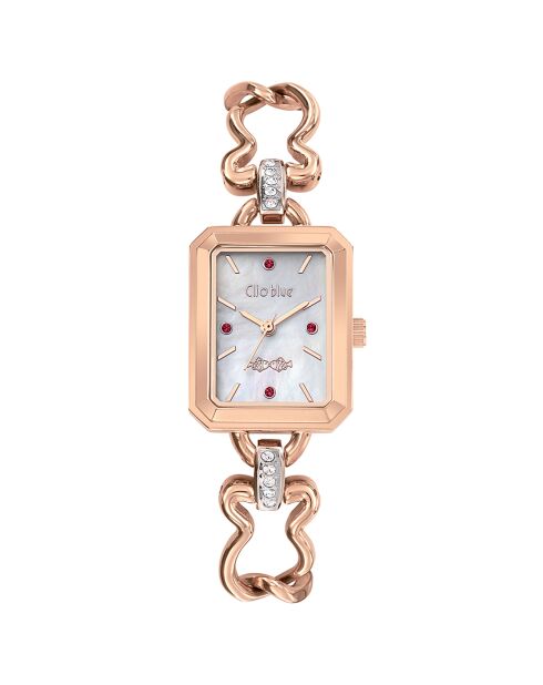 Montre Femme en Acier & Strass rose