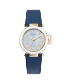 Montre Femme en Cuir & Acier bleue