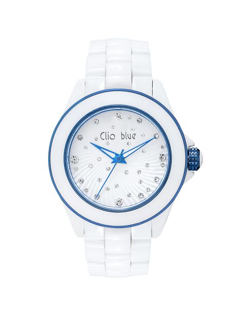 Montre Femme en Céramique & Strass blanche