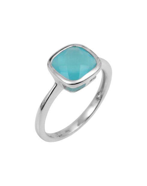 Bague en Argent & Quartz synthétique bleue