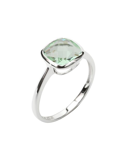 Bague en Argent & Quartz synthétique verte